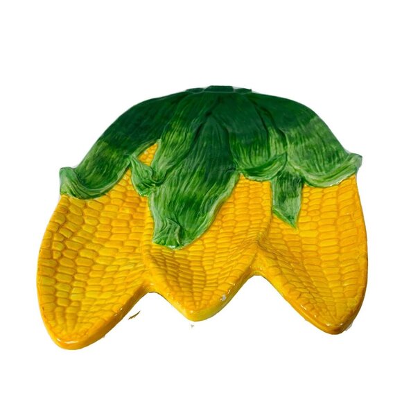 Corn Ceramic Serving Platter Retro Farmhouse Table Decor VTG Kitchen Dish BBQ - Picture 7 of 13